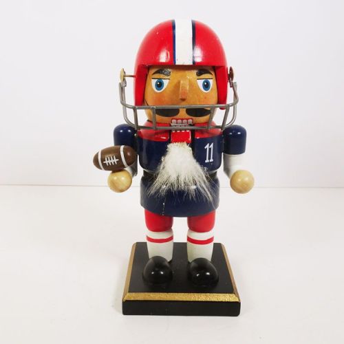 Mini 6 inch Football Player with Ball Wood Nutcracker