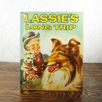 Lassie's Long Trip 1950s Hardcover Childrens Wonder Book: Front - Click to enlarge