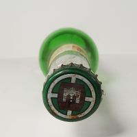 Vintage Pilsner Urquell empty green beer bottle. Original cap, paper label and tin foil: Top - Click to enlarge