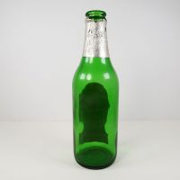 St. Pauli Girl vintage green glass Bremen Germany empty beer bottle with paper label and silver foil: Back - Click to enlarge