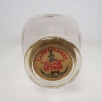 Land O Lakes buttermilk 1950 vintage clear glass quart dairy bottle. Cardboard cap: Top - Click to enlarge