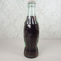 Jackson Mississippi vintage 6 oz full hobbleskirt Coke bottle with red Coca Cola Classic cap: Right - Click to enlarge