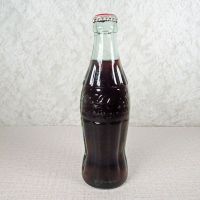 Jackson Mississippi vintage 6 oz full hobbleskirt Coke bottle with red Coca Cola Classic cap: Back - Click to enlarge