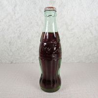 Columbus Ohio Vintage 8 oz full hobbleskirt Coke bottle with red Coca Cola Classic cap: Front - Click to enlarge