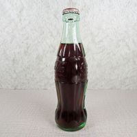 Columbus Ohio Vintage 8 oz full hobbleskirt Coke bottle with red Coca Cola Classic cap: Right - Click to enlarge