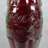 Columbus Ohio Vintage 8 oz full hobbleskirt Coke bottle with red Coca Cola Classic cap: Contents - Click to enlarge