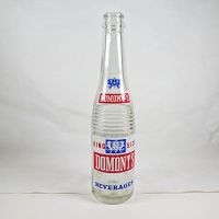 Domont's King Size vintage 10 fl. oz. empty ACL soda bottle with red, white and blue graphics: Back - Click to enlarge