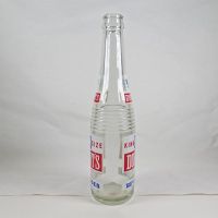 Domont's King Size vintage 10 fl. oz. empty ACL soda bottle with red, white and blue graphics: Left - Click to enlarge