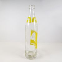 Mason’s Beverages vintage 10 fl. oz. empty ACL soda bottle with yellow and white graphics: Right - Click to enlarge