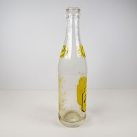 Vernors 1966 vintage 8 fl. oz. empty ACL soft drink bottle with green and yellow graphics: Right - Click to enlarge