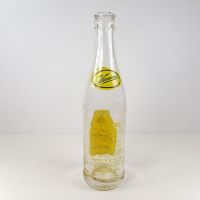 Vernors 1966 vintage 8 fl. oz. empty ACL soft drink bottle with green and yellow graphics: Back - Click to enlarge