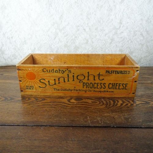 Cudahy’s American Cheese 5 lb. Vintage Wood Box: Front