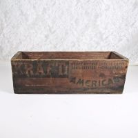 Vintage Kraft american pasteurized process cheese 5 lb. vintage wood box. Rustic decor: Back - Click to enlarge