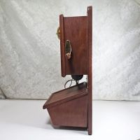 Vintage replica of an antique wood wall telephone with pushbuttons, a simulated crank handle, storage compartment and more: Left - Click to enlarge