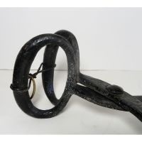 Vintage cast iron 15.5 inch ice block or hay bale tongs. Painted black. Wall hanging hook: Connector - Click to enlarge