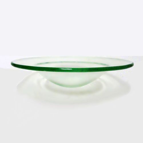 Electric and candle warmer 4-5/8 inches round clear smooth glass oil tart dish or bowl: Top Side