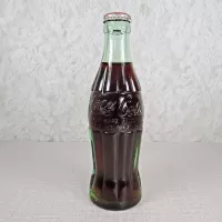 Dallas Texas vintage 6 oz full hobbleskirt Coke bottle with Red Coca Cola Classic cap: Front - Click to enlarge